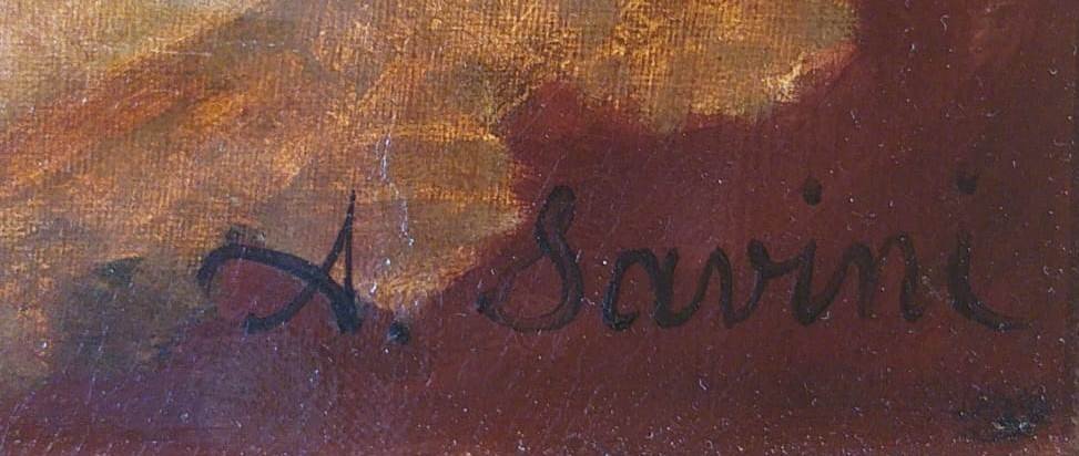 Alfonso Savini - Bologne - Huile Sur Toile - 19ème Siècle -portrait d'Une Femme De Profil-photo-2