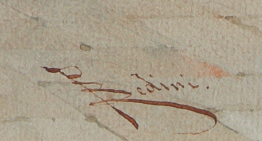 Paolo Bedini - Bologne - Aquarelle - XIXe Siècle - Signé-photo-2