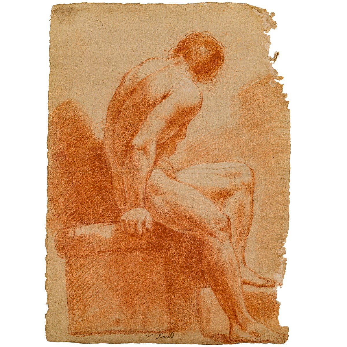 Drawing - Nude - Late XVIII Century - Bolognese School - Pancaldi - Gandolfi - Calvi - Signed-photo-3