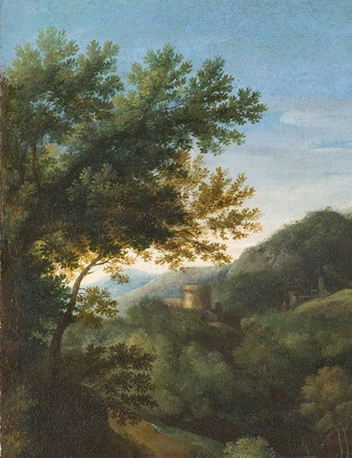 Gaspard Dughet Poussin - Landscape In The Sourround Of Rome - Oil On Canvas - 17th Century-photo-3