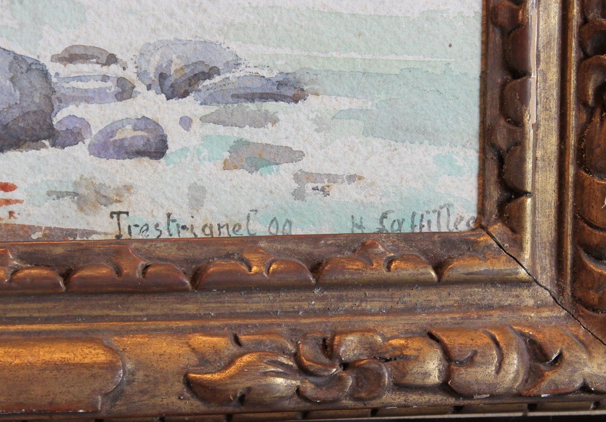 Louis Henri Laffilée - Trestrignel - Bretagne - Aquarelle - Signé-photo-1
