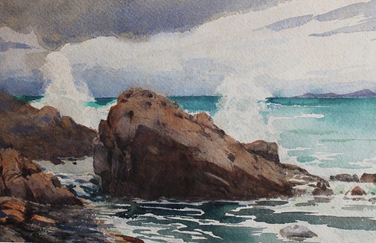 Louis Henri Laffilée - Trestrignel - Bretagne - Aquarelle - Signé-photo-2