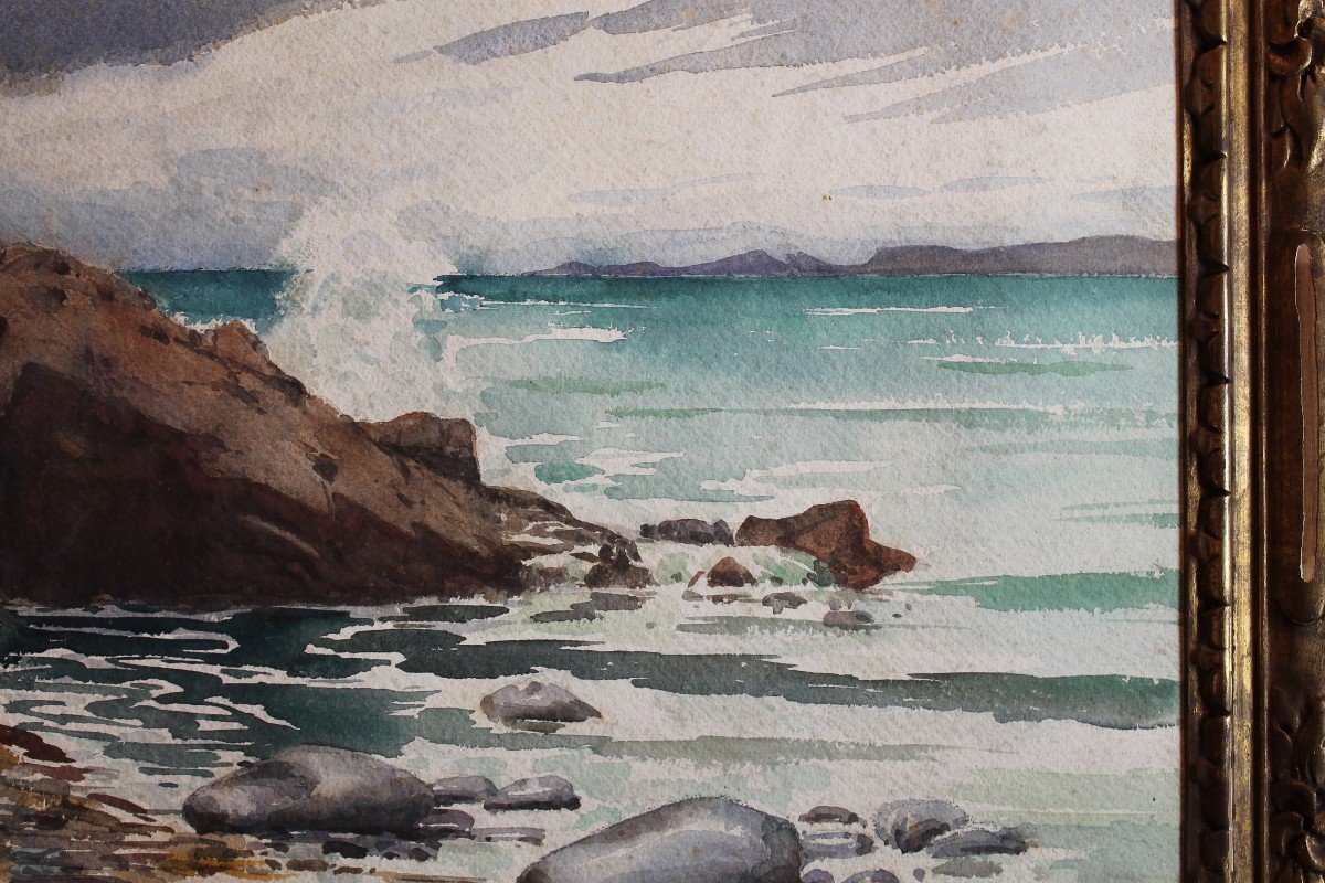 Louis Henri Laffilée - Trestrignel - Bretagne - Aquarelle - Signé-photo-3