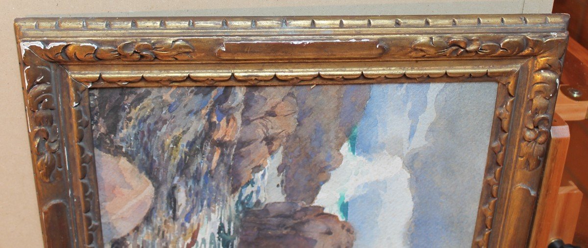 Louis Henri Laffilée - Trestrignel - Bretagne - Aquarelle - Signé-photo-5