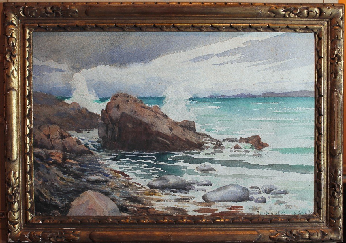 Louis Henri Laffilée - Trestrignel - Bretagne - Aquarelle - Signé