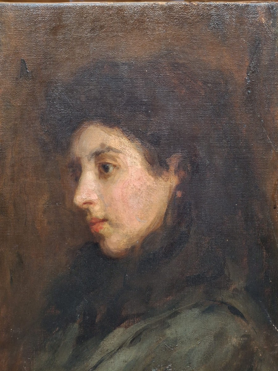 Ottavio Grolla - Portrait Féminin - Signé - -photo-2