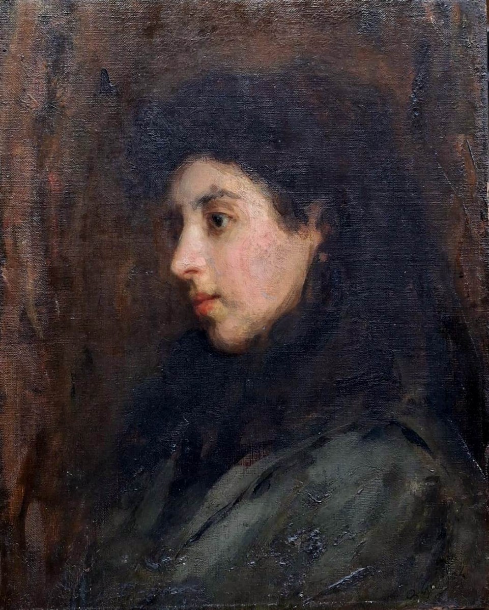 Ottavio Grolla - Portrait Féminin - Signé - 