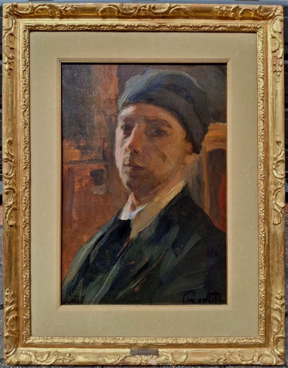 Alfredo Protti - Autoportrait - Bologne - Belle Epoque - Signé-photo-2