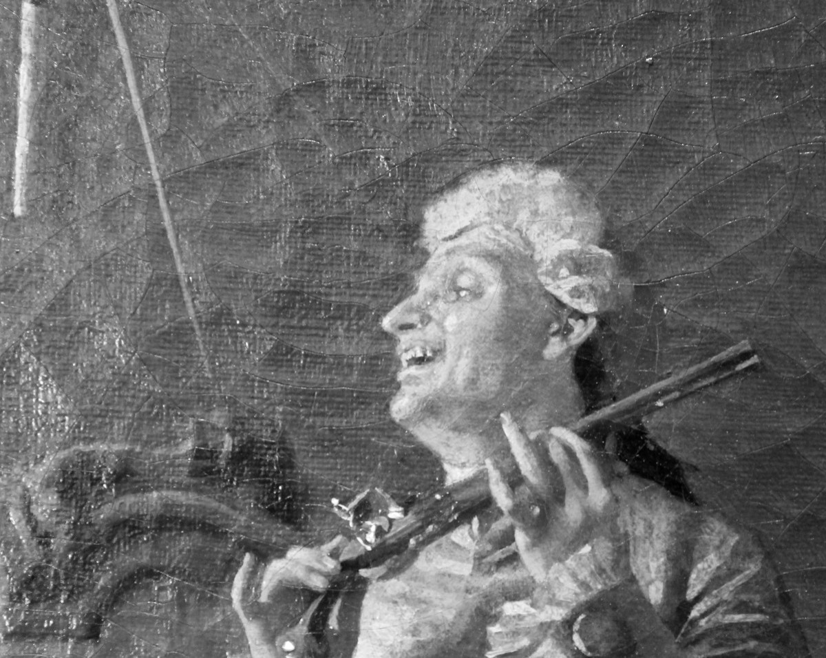 Paolo Bedini - scène en costume du XVIIIe siècle - Huile sur Toile - Signé - Bologne-photo-2