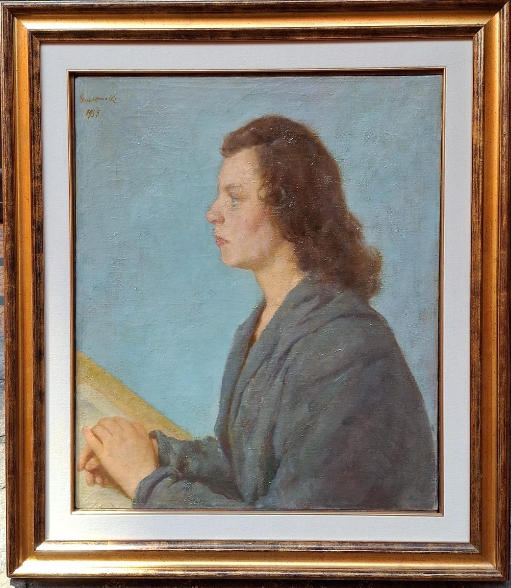 Ferruccio Giacomelli - Bologna - Oil On Canvas - Portrait Of A Student Of The Artist - Signed-photo-4
