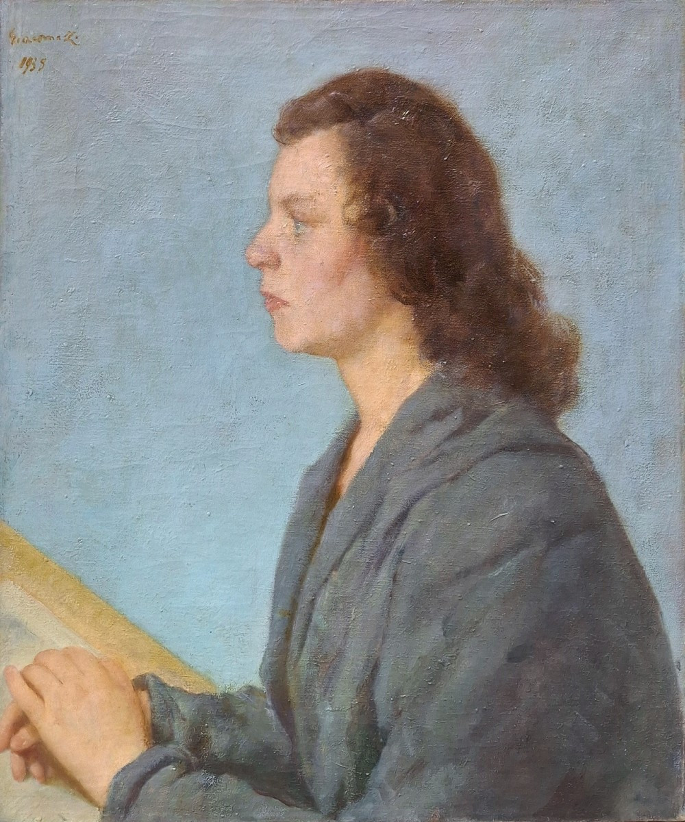 Ferruccio Giacomelli - Bologna - Oil On Canvas - Portrait Of A Student Of The Artist - Signed