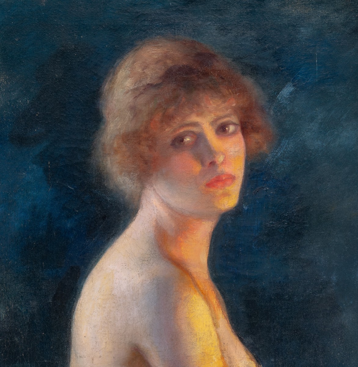 Tanette Otis Bacchi - Nu féminin - Autoportrait - Signé - Grande Toile-photo-2