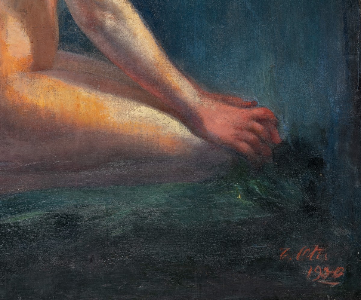 Tanette Otis Bacchi - Nu féminin - Autoportrait - Signé - Grande Toile-photo-4