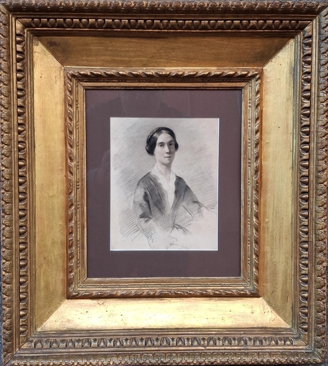 Savini  - Bologna - Portrait de femme - Dessin - XIXe