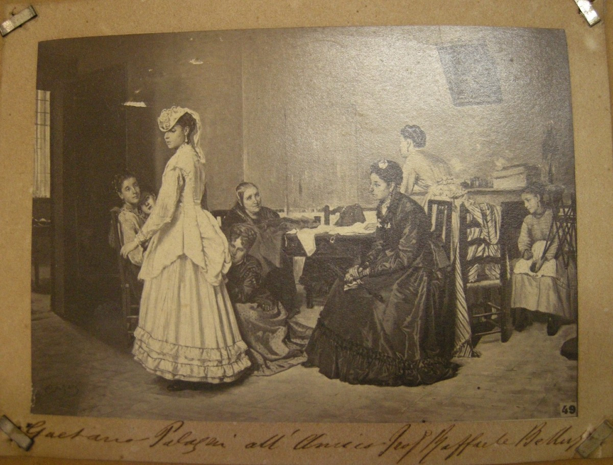 Gaetano Palazzi -  La coupe de la robe - Toile - Signé - Vogue - Mode -photo-4