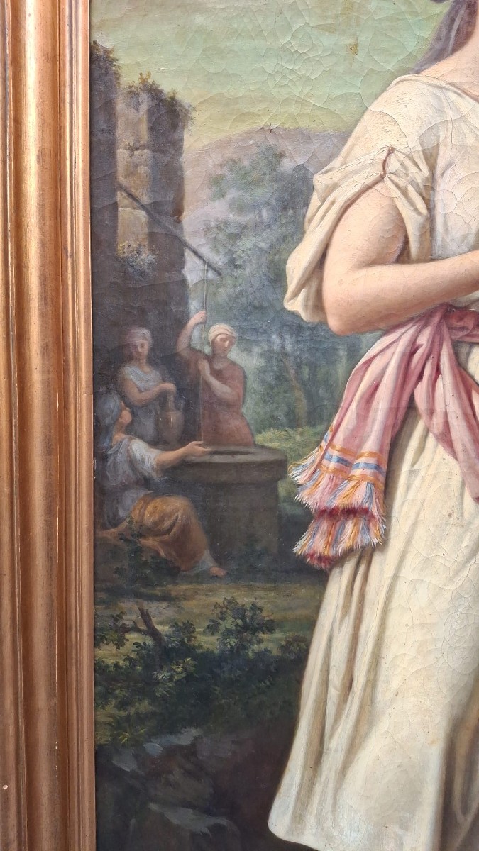 Raffaele Spanò - Rebecca et Elizer - Huile - Signé - Naples-photo-3