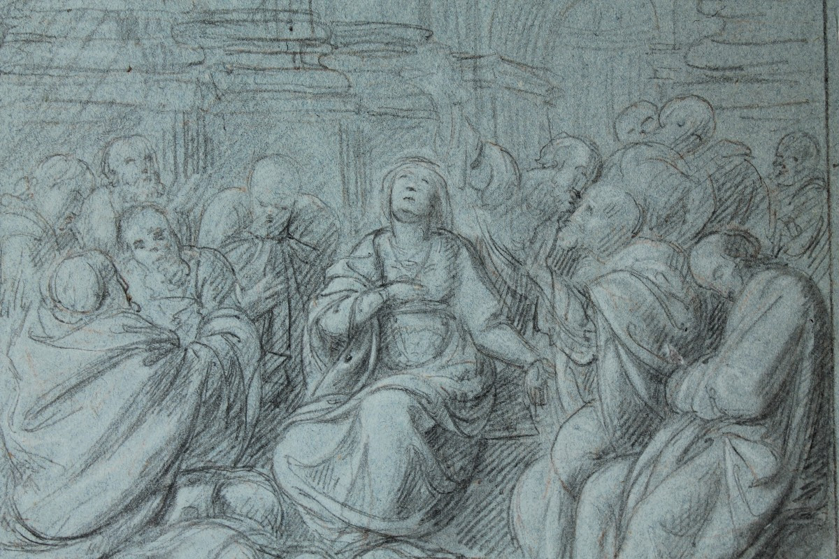 Drawing, 18th Century. Sedes Sapientiae, Italian Or French School.-photo-2