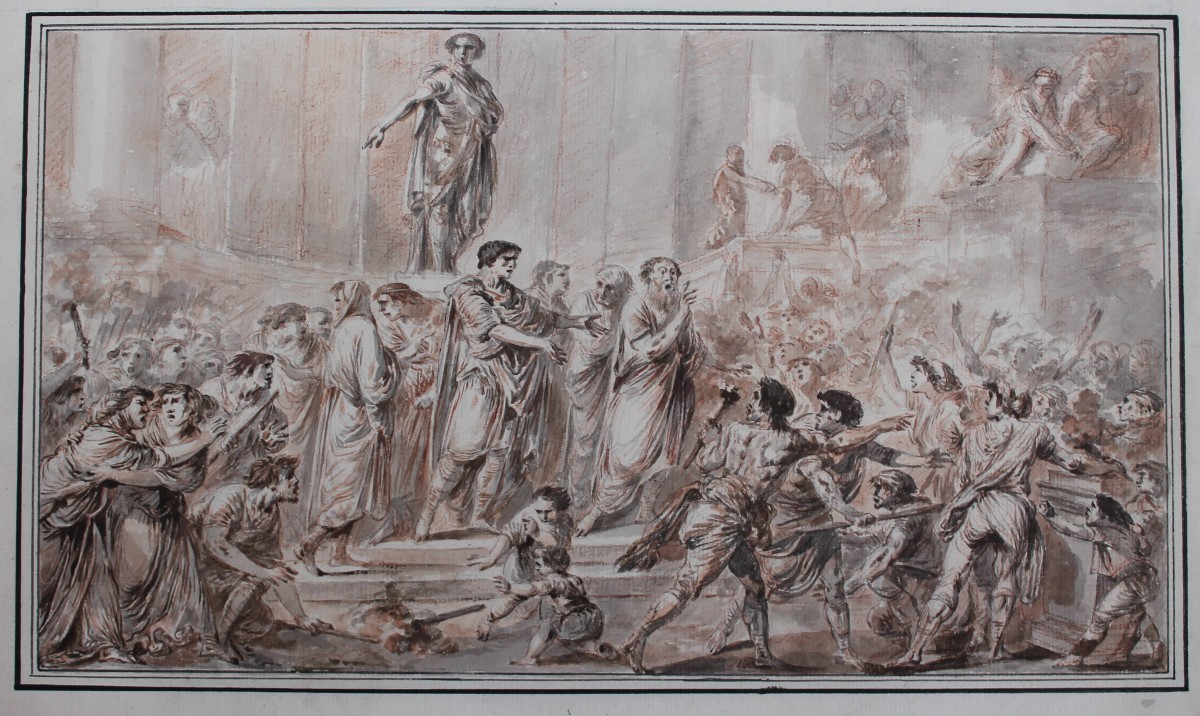 French Neoclassical Drawing, 18th Century, Apllonius-photo-2