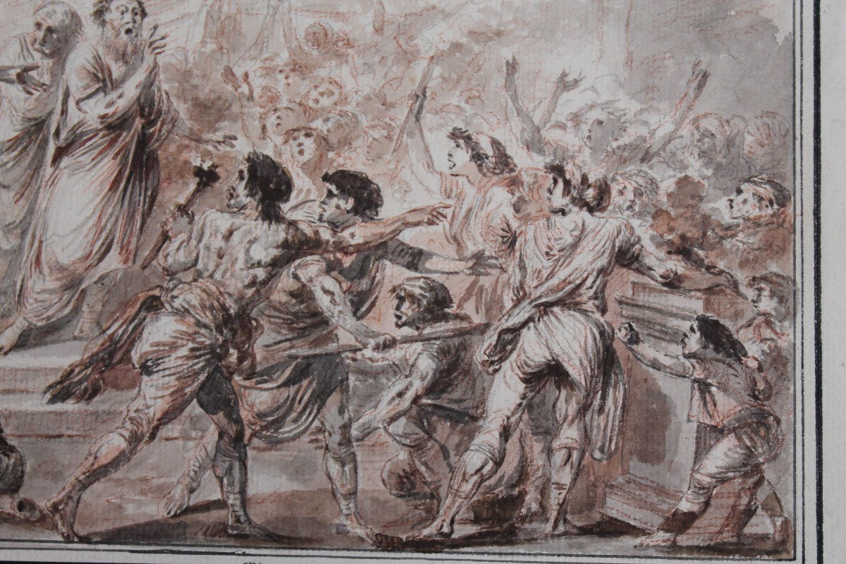 French Neoclassical Drawing, 18th Century, Apllonius-photo-4