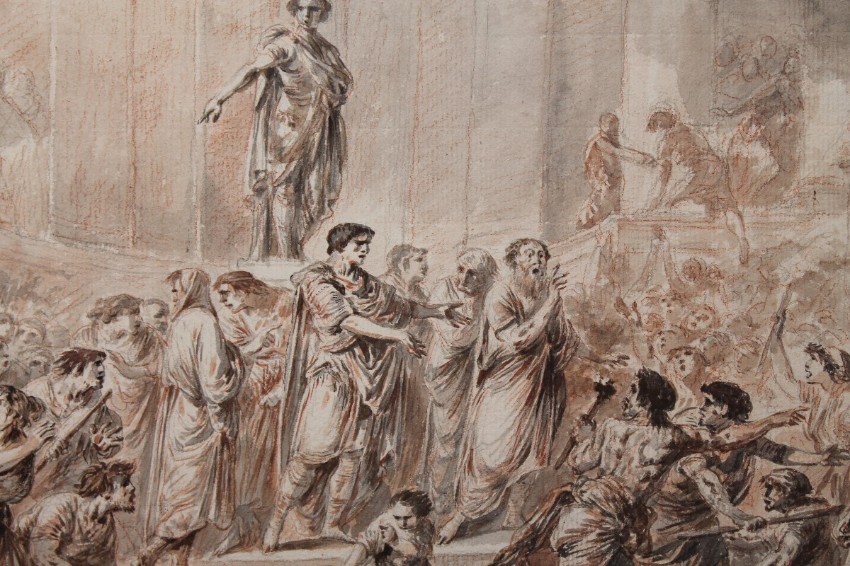 French Neoclassical Drawing, 18th Century, Apllonius