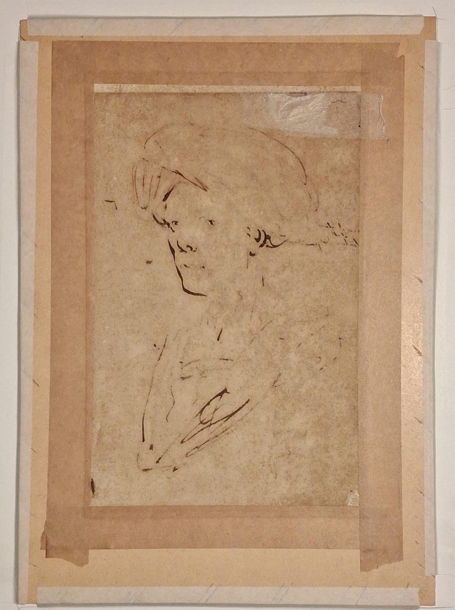 Mathieu Ignace Van Bree - Dessin - Plume - Cachet - Portrait d'homme avec turban-photo-4