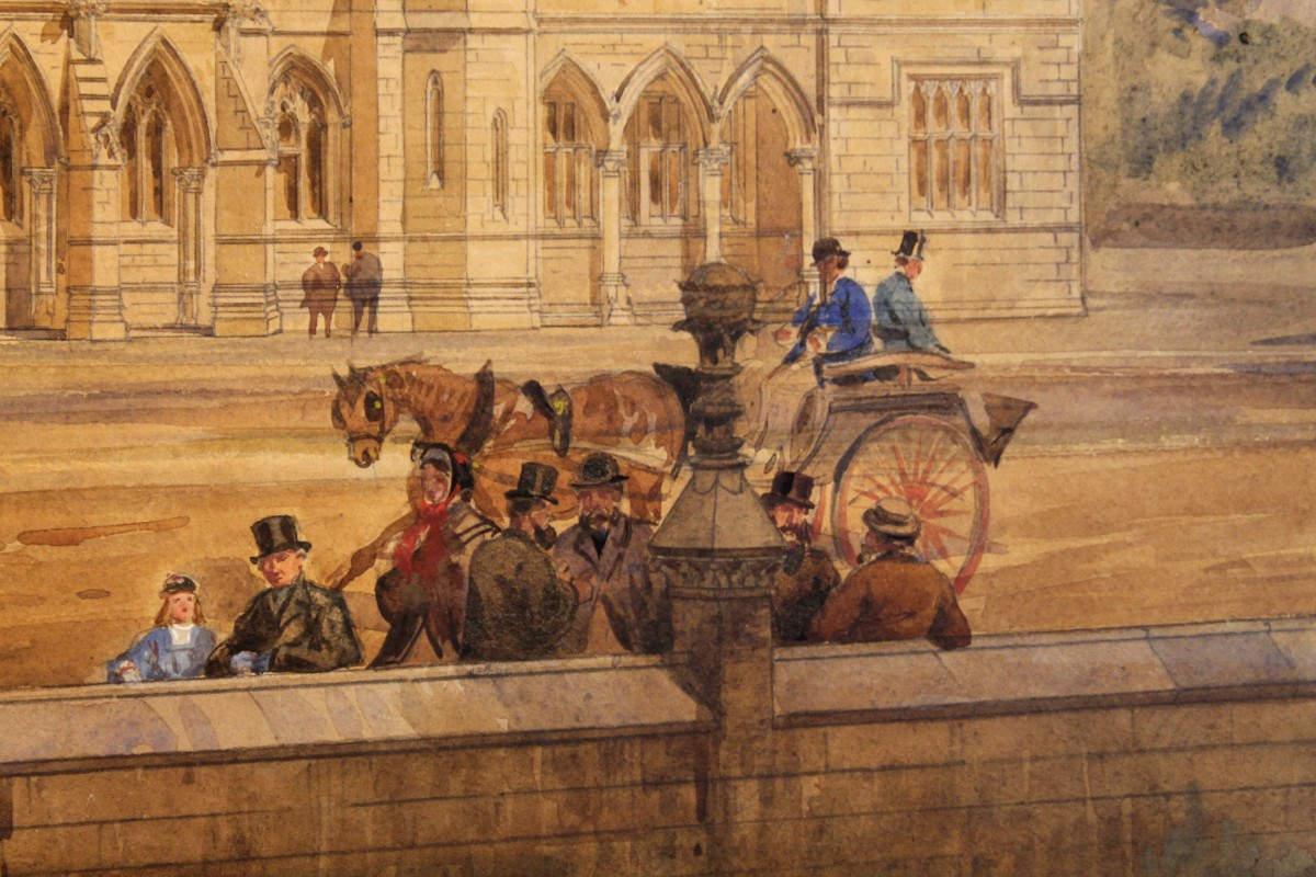 Jean Auguste Bard - Aquarelle - Signé - XIXe siècle - Scène de rue - XIXe siècle-photo-2