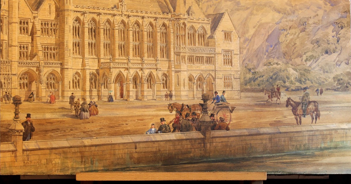 Jean Auguste Bard - Aquarelle - Signé - XIXe siècle - Scène de rue - XIXe siècle