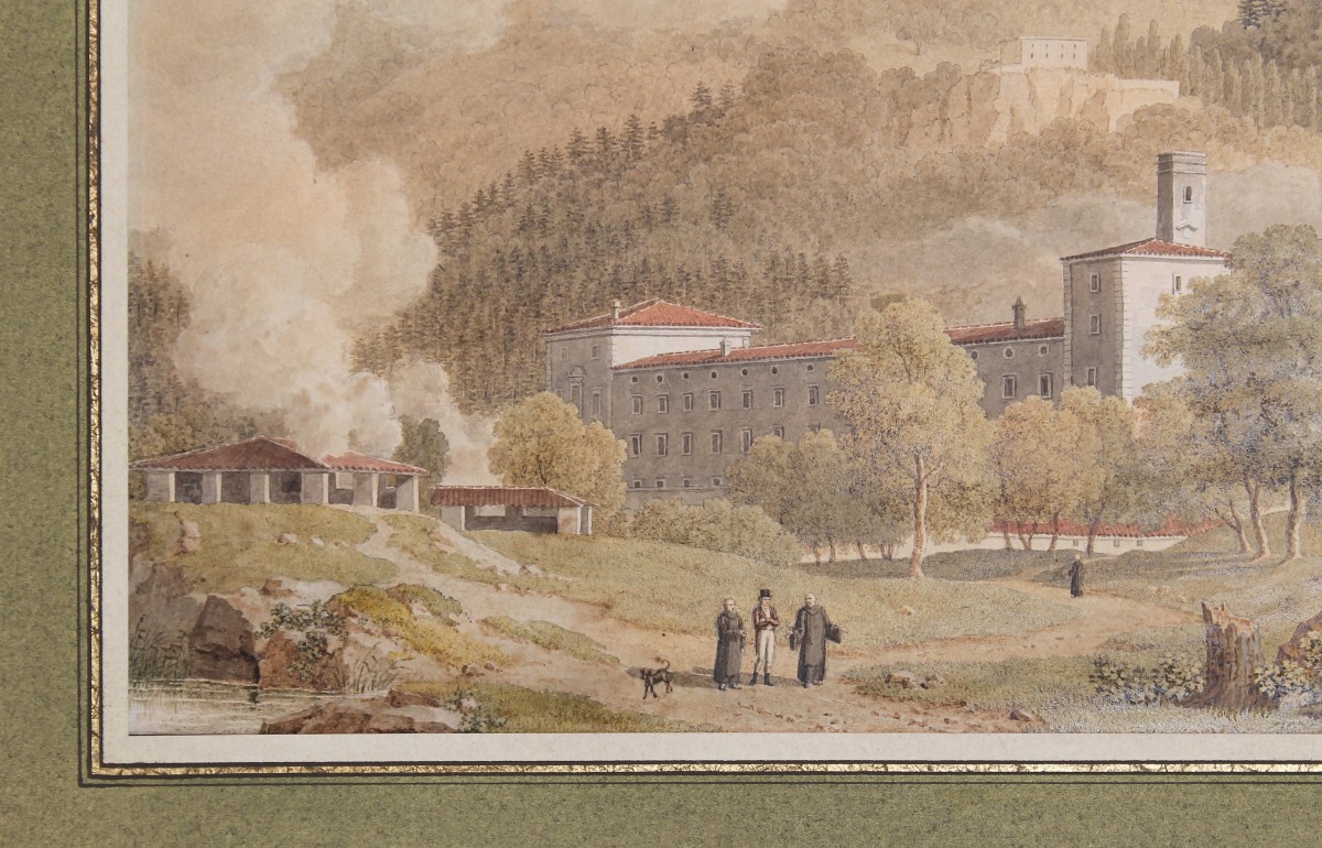 Johann Heinrich Luttringshausen - Vallombrosa Abbey- Watercolor-photo-2