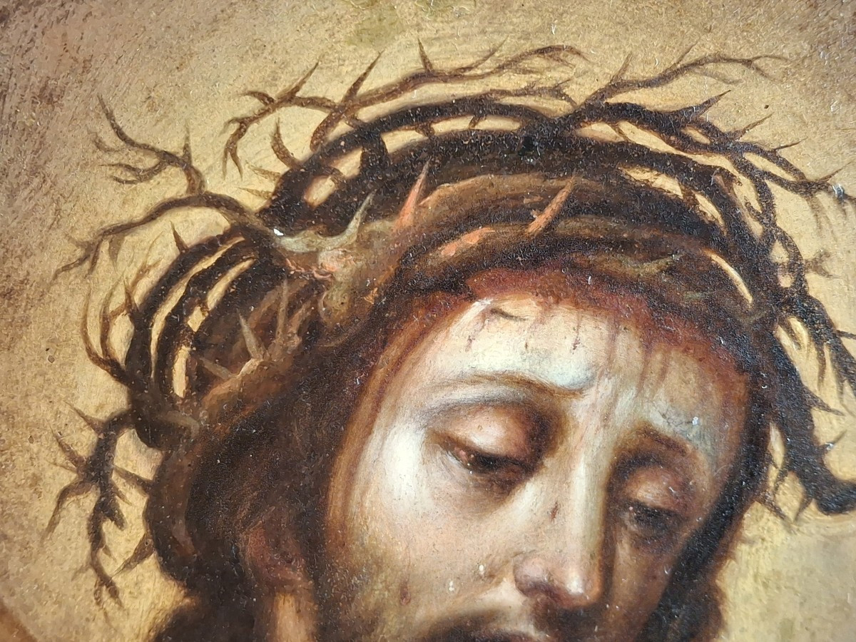 Christ - Ecce Homo - Oil On Copper - 17th Century-photo-2
