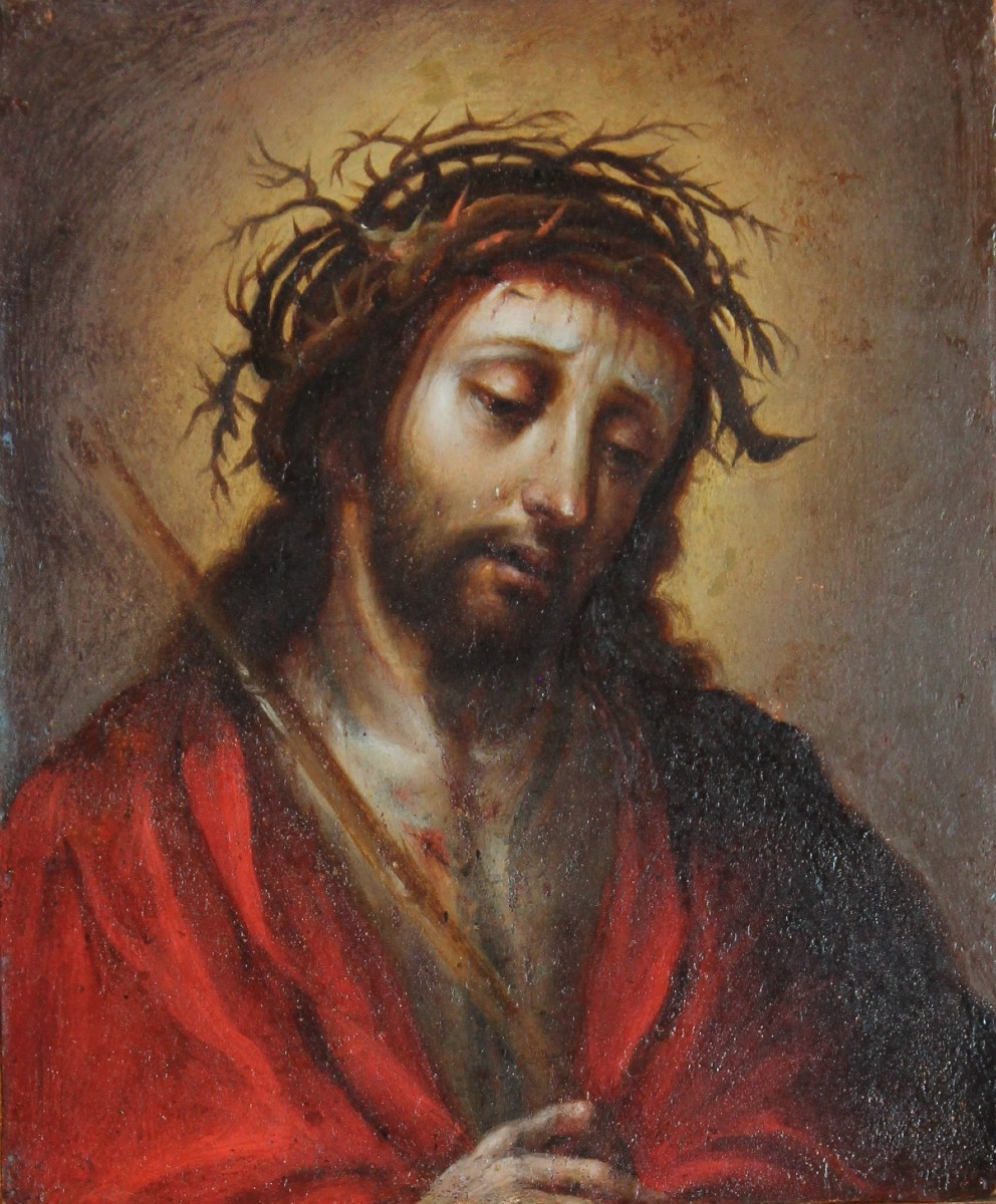 Christ - Ecce Homo - Oil On Copper - 17th Century-photo-4