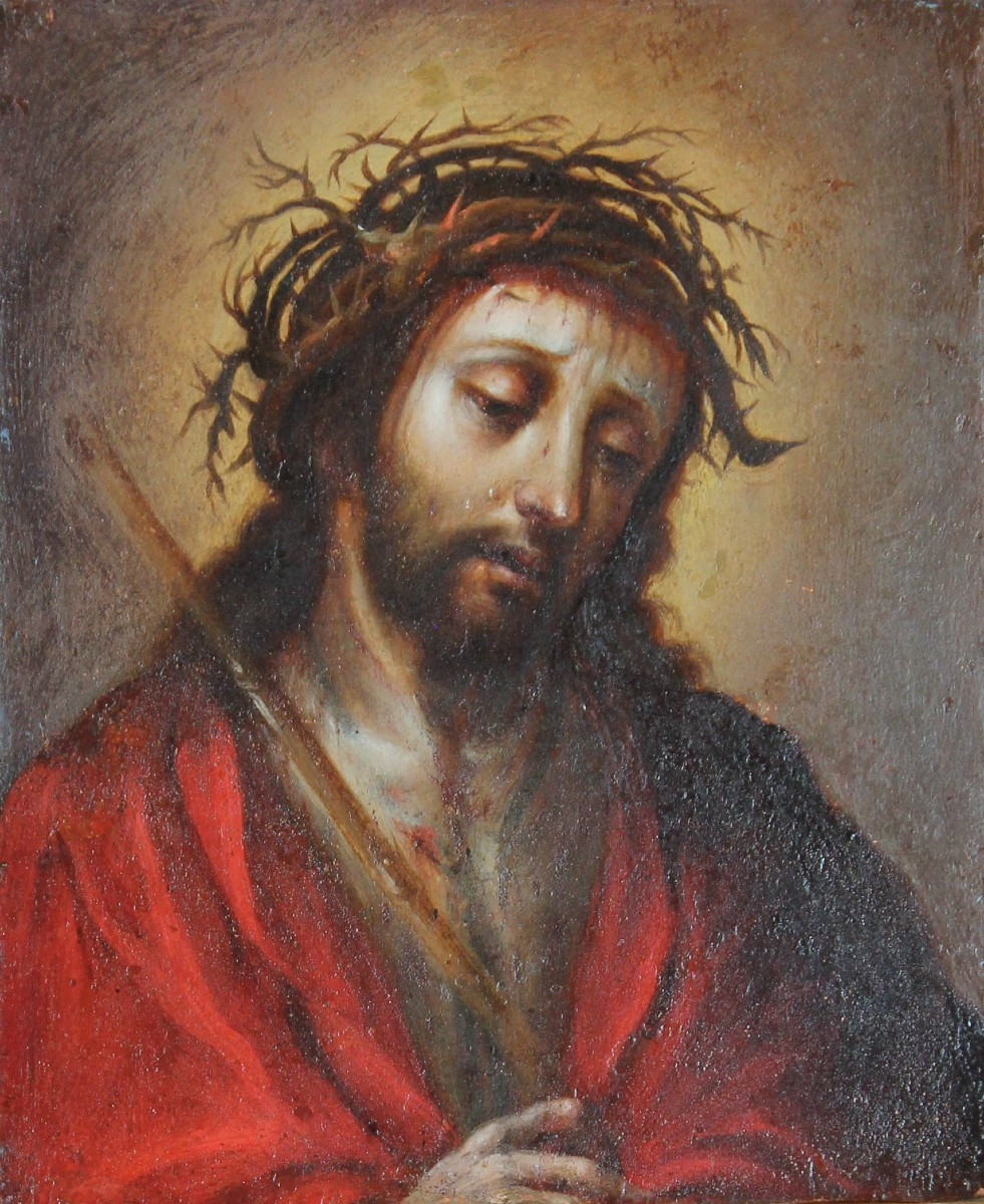Christ - Ecce Homo - Oil On Copper - 17th Century