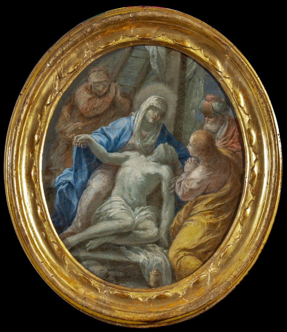 Giuseppe Varotti - Bologne - Huile sur cuivre - La Déposition - Cadre d'origine