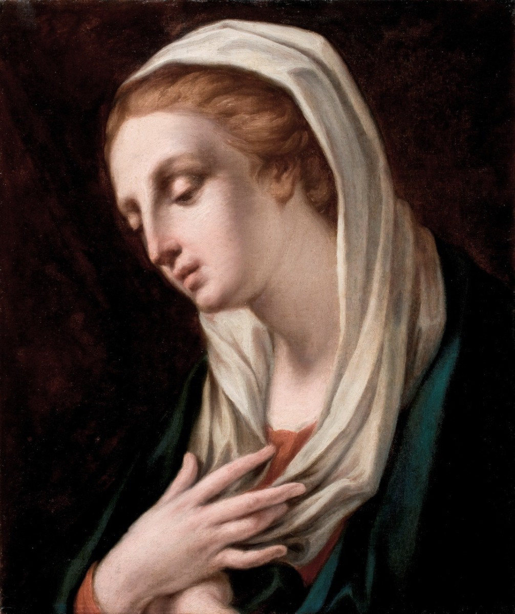 Giuseppe Varotti - Bologne - Huile sur toile d’origine - Sainte Vierge - Cadre ancien