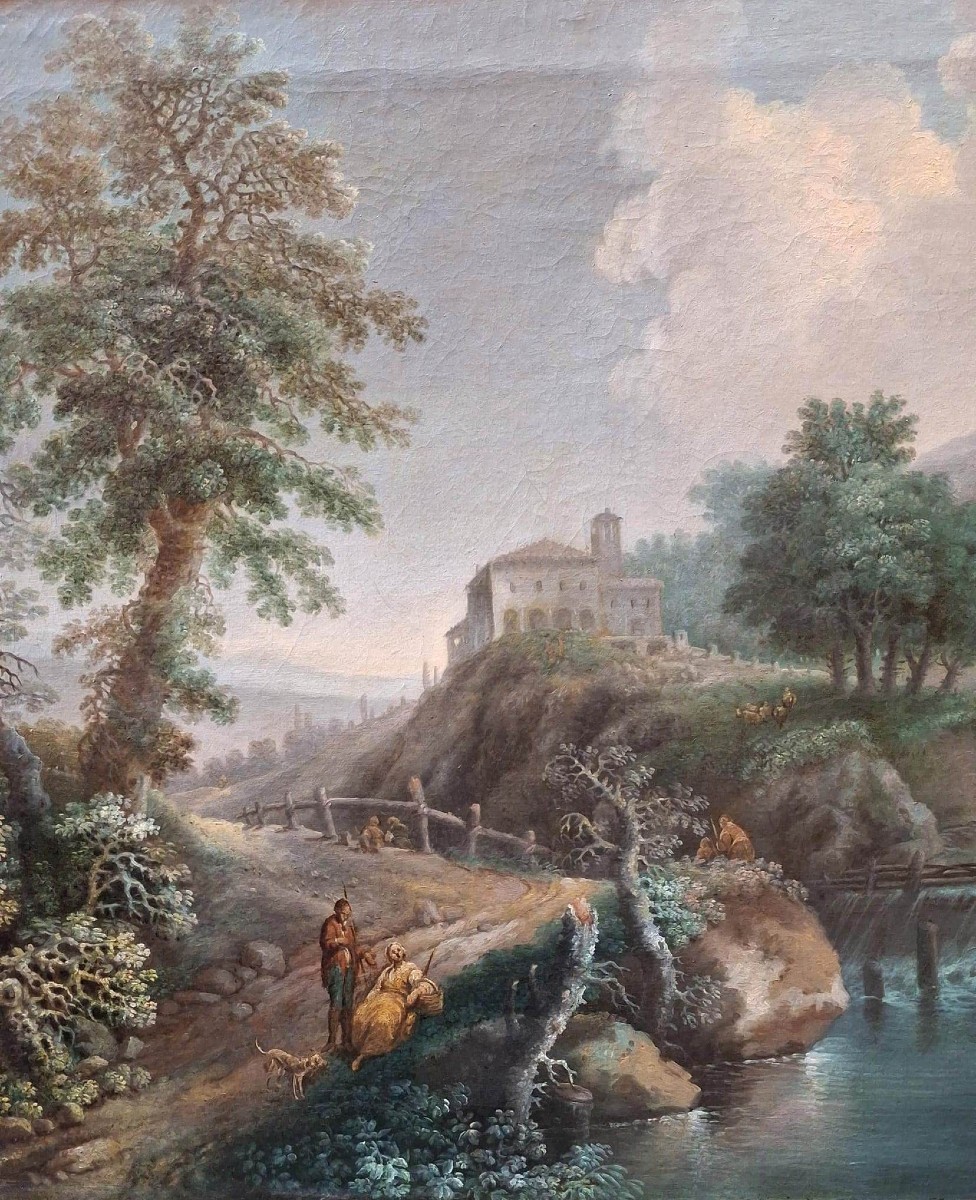 Carlo Lodi - Bologna - Landscape - Oil On First Canvas In Its Original Period Frame-photo-4