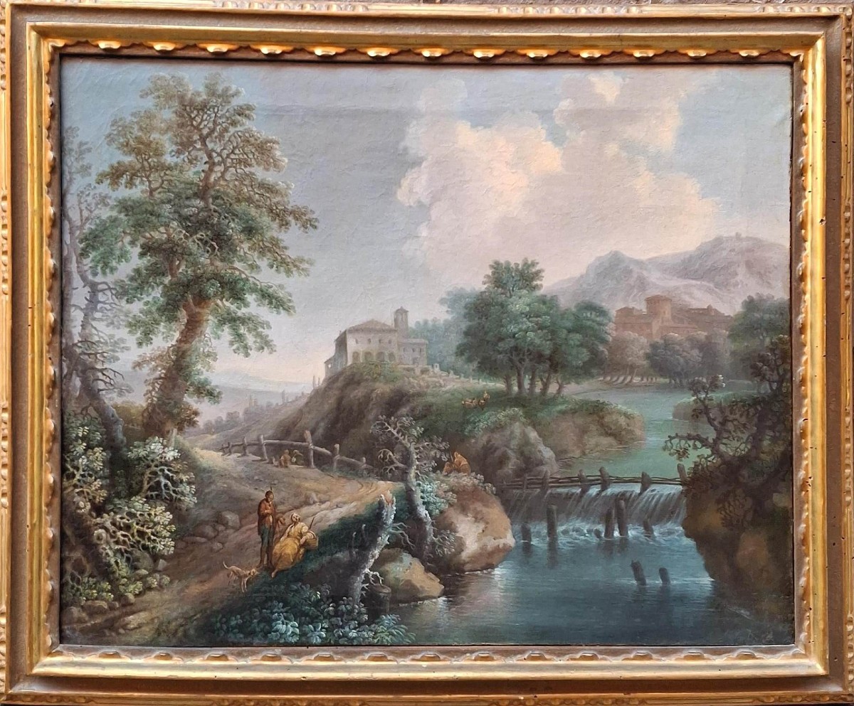 Carlo Lodi - Bologna - Landscape - Oil On First Canvas In Its Original Period Frame-photo-2