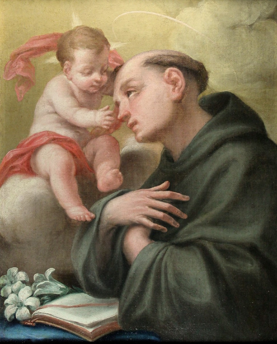 Giuseppe Varotti - Bologna - Saint Anthony With The Child - Oil On Canvas