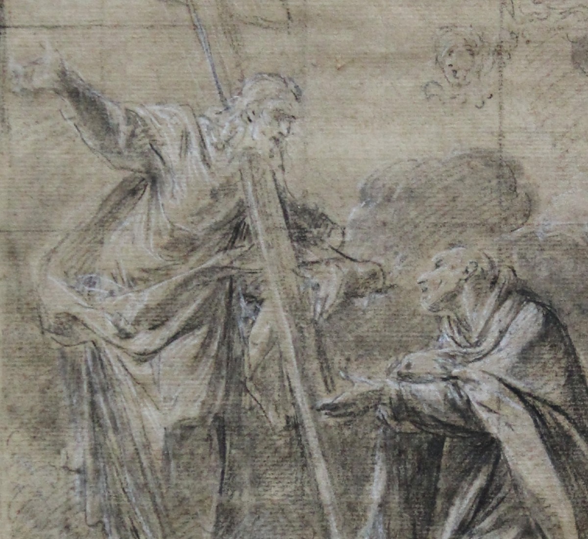 FRANCESCO MONTI - BOLOGNE - DESSIN - LE CHRIST APPARAÎT À SAINT ALBERT CARMÉLITE-photo-3