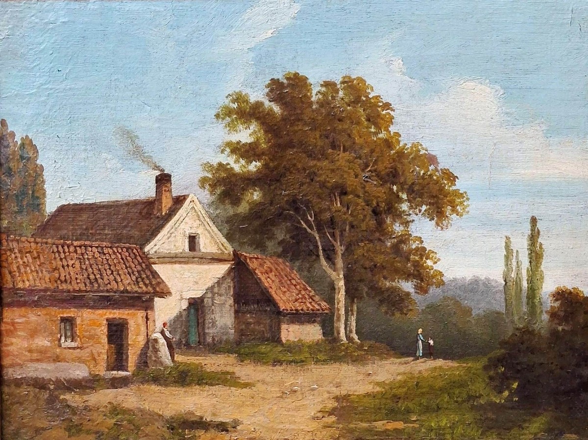 PAYSAGE - ÉCOLE NAPOLITAINE - POSILLIPO - XIXE SIÈCLE - HUILE SUR TOILE ET CADRE D'ORIGINE