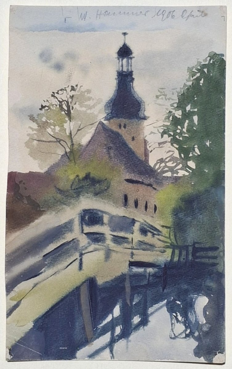 Julius Walter Hammer (1873–1922) – Makkleeberg – Watercolor, Signed And Dated 1906