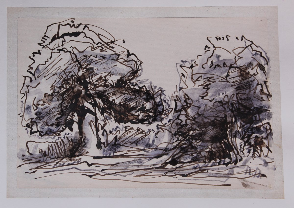 Narcisse Diaz de La Pena - Barbizon - 3 dessins -photo-3