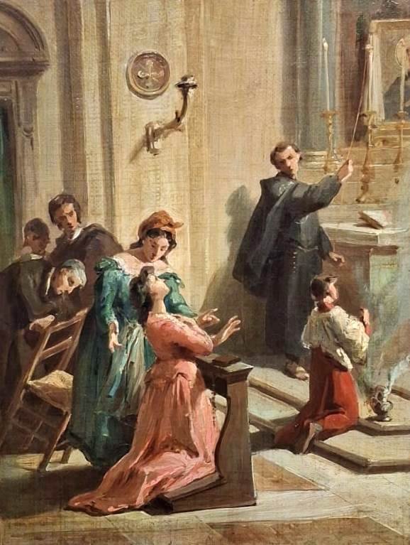 SAINT PASSIONNISTE - HUILE SUR TOILE - XIXE SIÈCLE