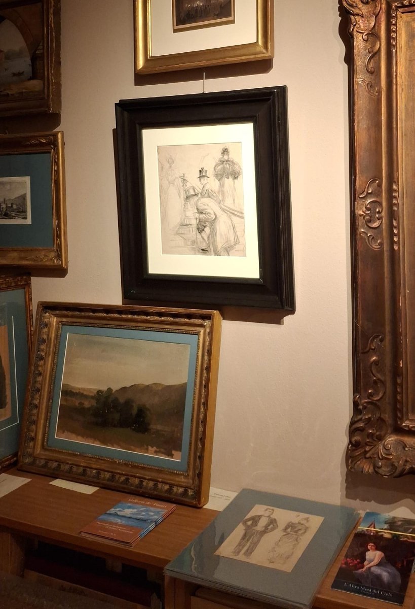 Paul Renouard - Drawing - A Scene From The Belle époque-photo-3