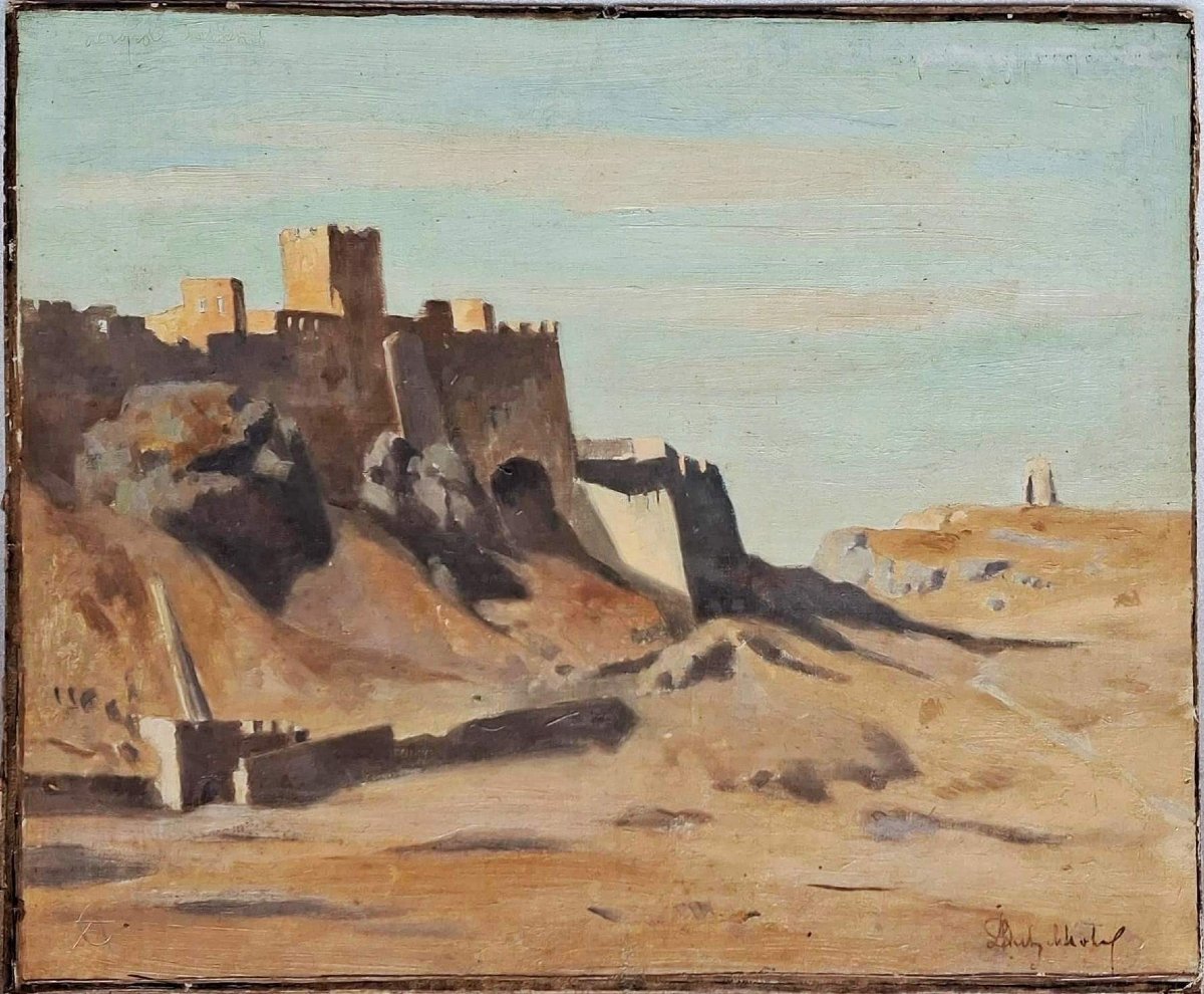 Henri Dutzschold - Oil On Paper - Orientalist Landscape - Signed - A Pupil Of Gerome