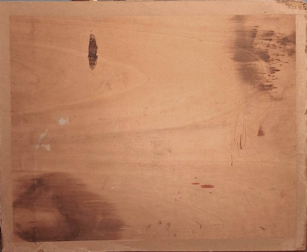 Nature morte, début du XXe siècle, huile sur panneau-photo-3
