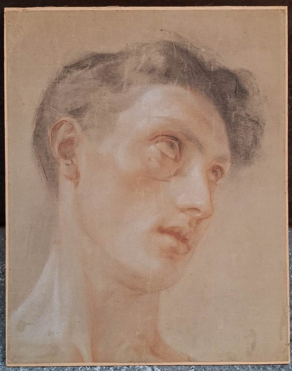 Drawing - Head Of A Young Man - Early 20th Century-photo-3