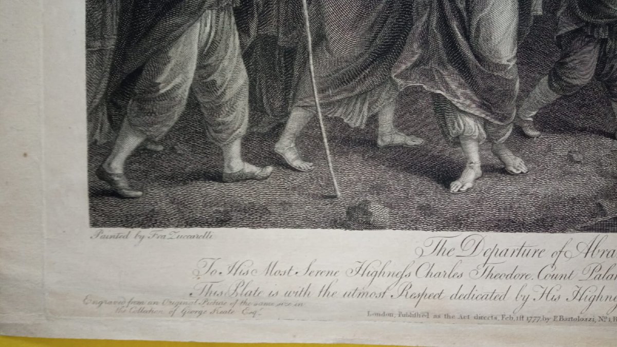 Francesco Bartolozzi - depart Abraham d'Égypt - Gravure à l'eau-forte et au burin - Zuccarelli-photo-3