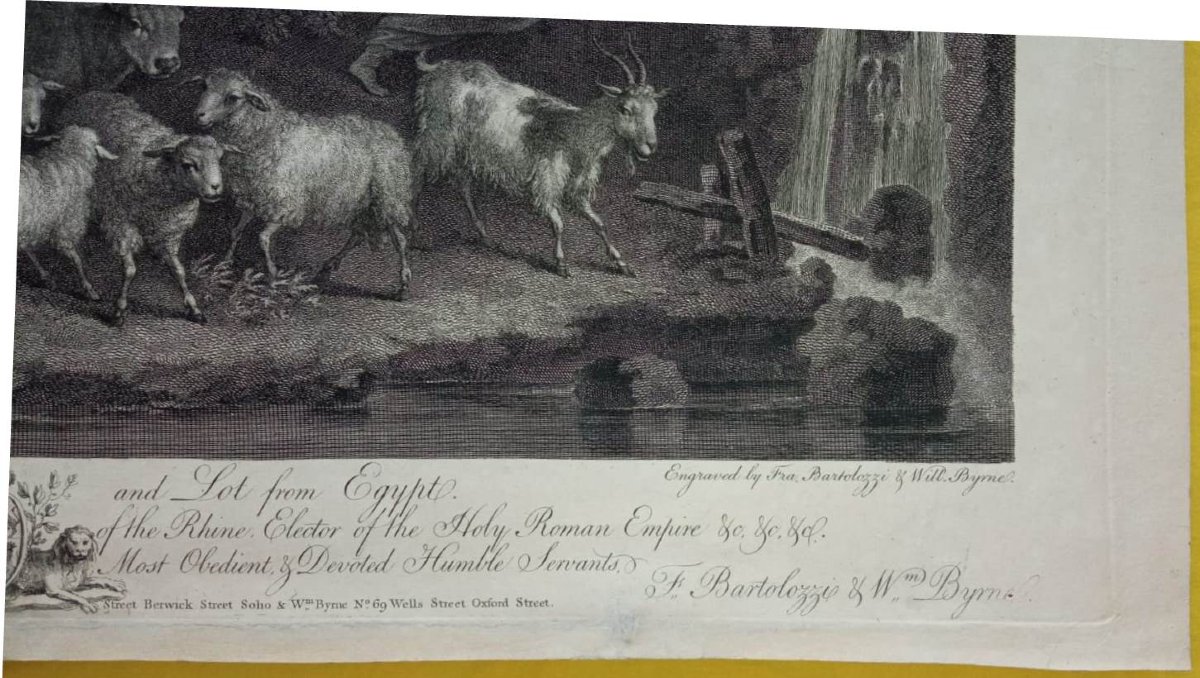 Francesco Bartolozzi - depart Abraham d'Égypt - Gravure à l'eau-forte et au burin - Zuccarelli-photo-4
