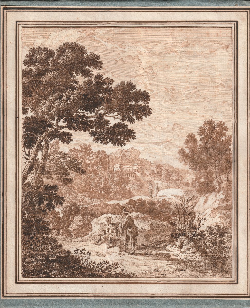 Drawing - Landscape And Figures - Flemish Artist Working In The Italian Style - Late 17th To Early 18th Century