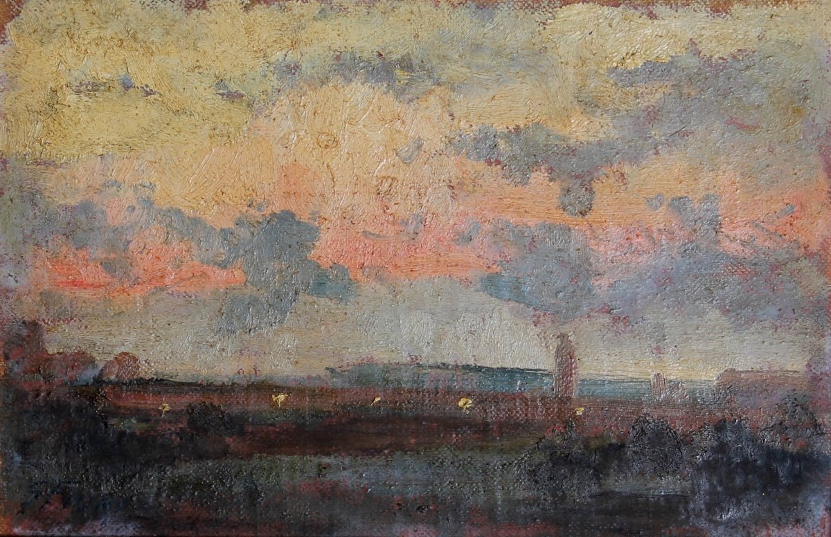 Giulio Fiori - Twilight - Oil On Cardboard - Signed
