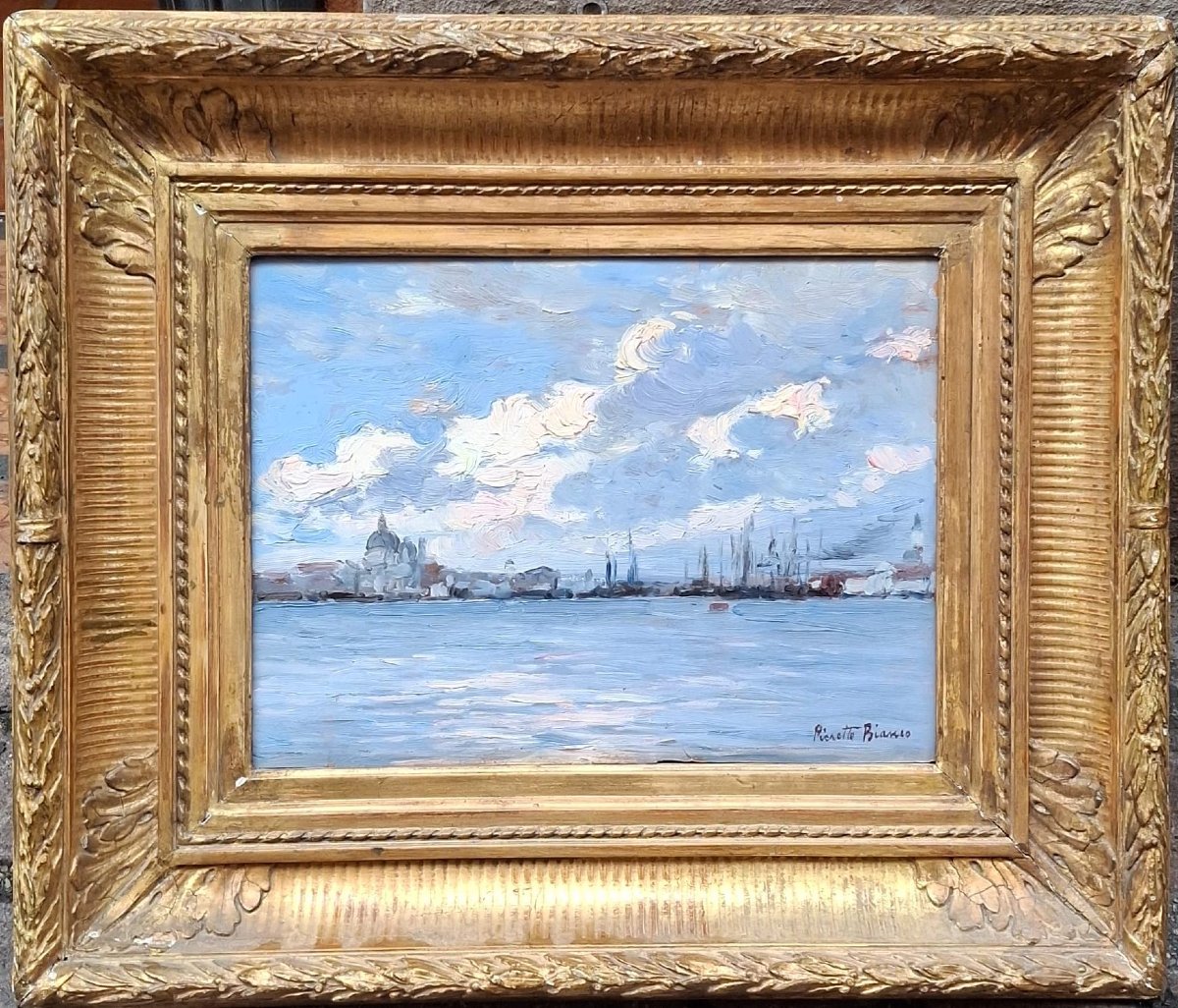 Pieretto Bianco - Venise - Huile - Signé-photo-2